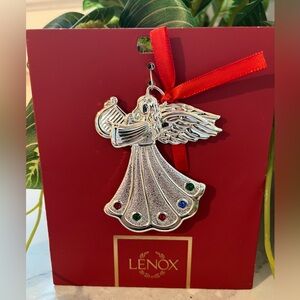 🎄 Lenox Jeweled Silver Charm Angel Ornament